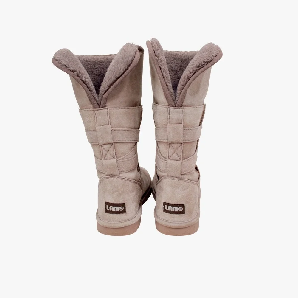 LAMO Leather Suede Boots Fuzzy Lined Distressed Look Women's Size 8